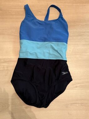 Speedo Blue Colorblock One-Piece Swimsuit